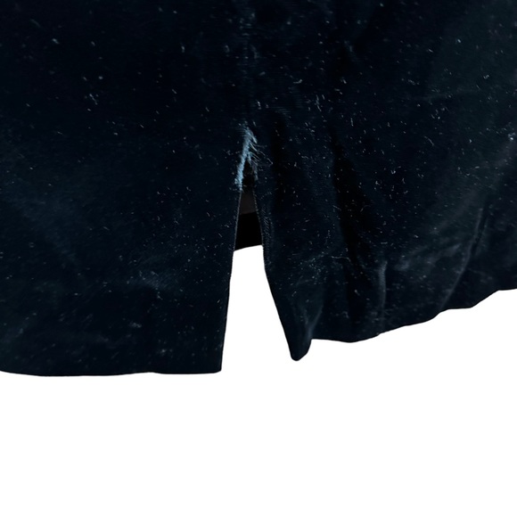 Vintage 80s A. J. Bari Saks Black Velvet Peplum Rhinestone Trim Strapless Dress - Picture 9 of 10